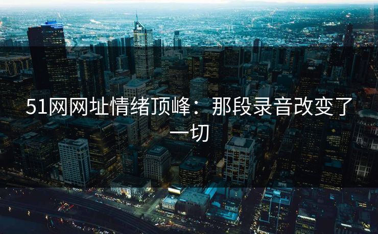 51网网址情绪顶峰：那段录音改变了一切