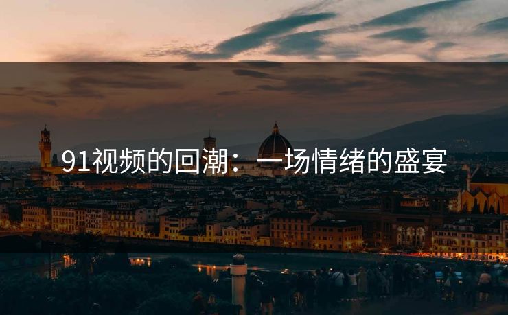 91视频的回潮：一场情绪的盛宴